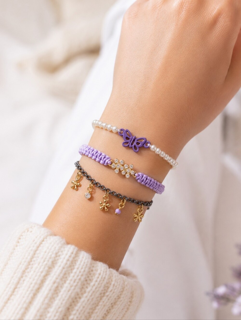 OH Hello Purple Inspired‎ Bracelet Trio
